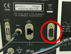 CardioQ — rear serial port