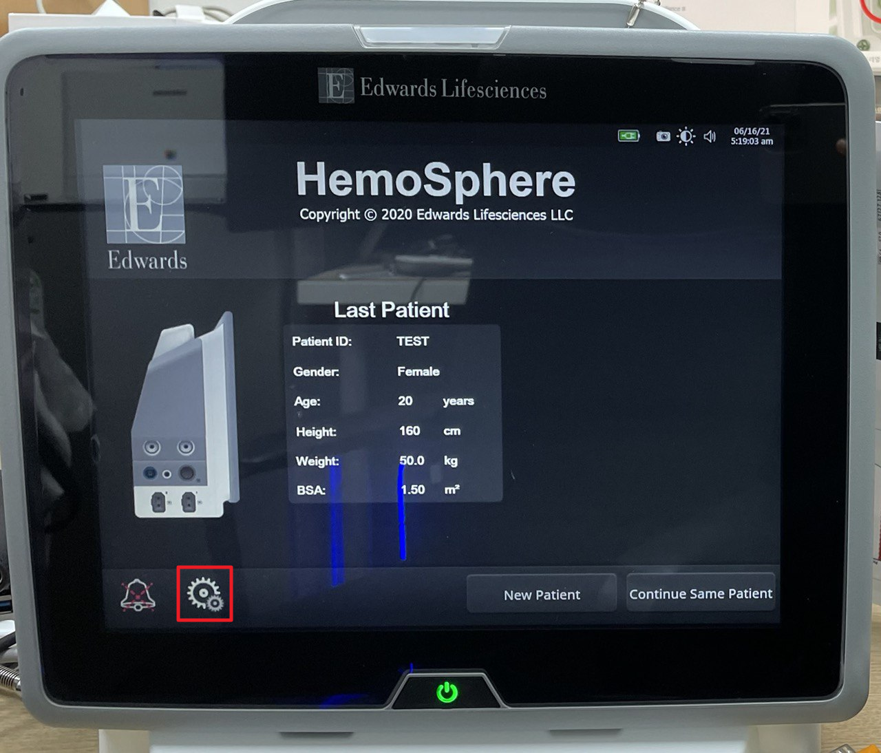 Hemosphere — rear serial port