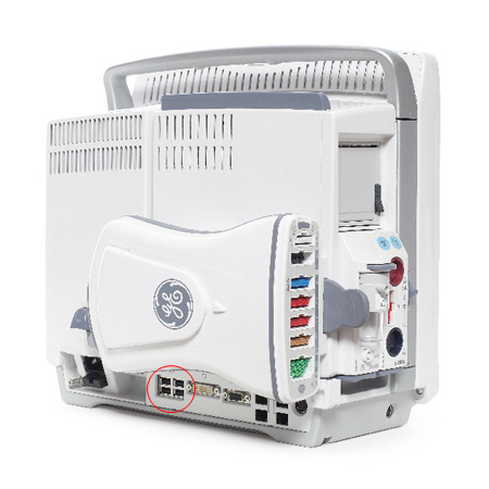 Back panel — USB ports