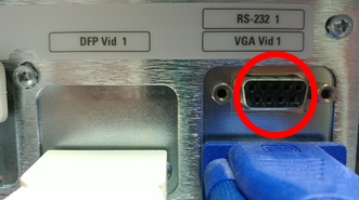 Rear panel — RS-232 1 port