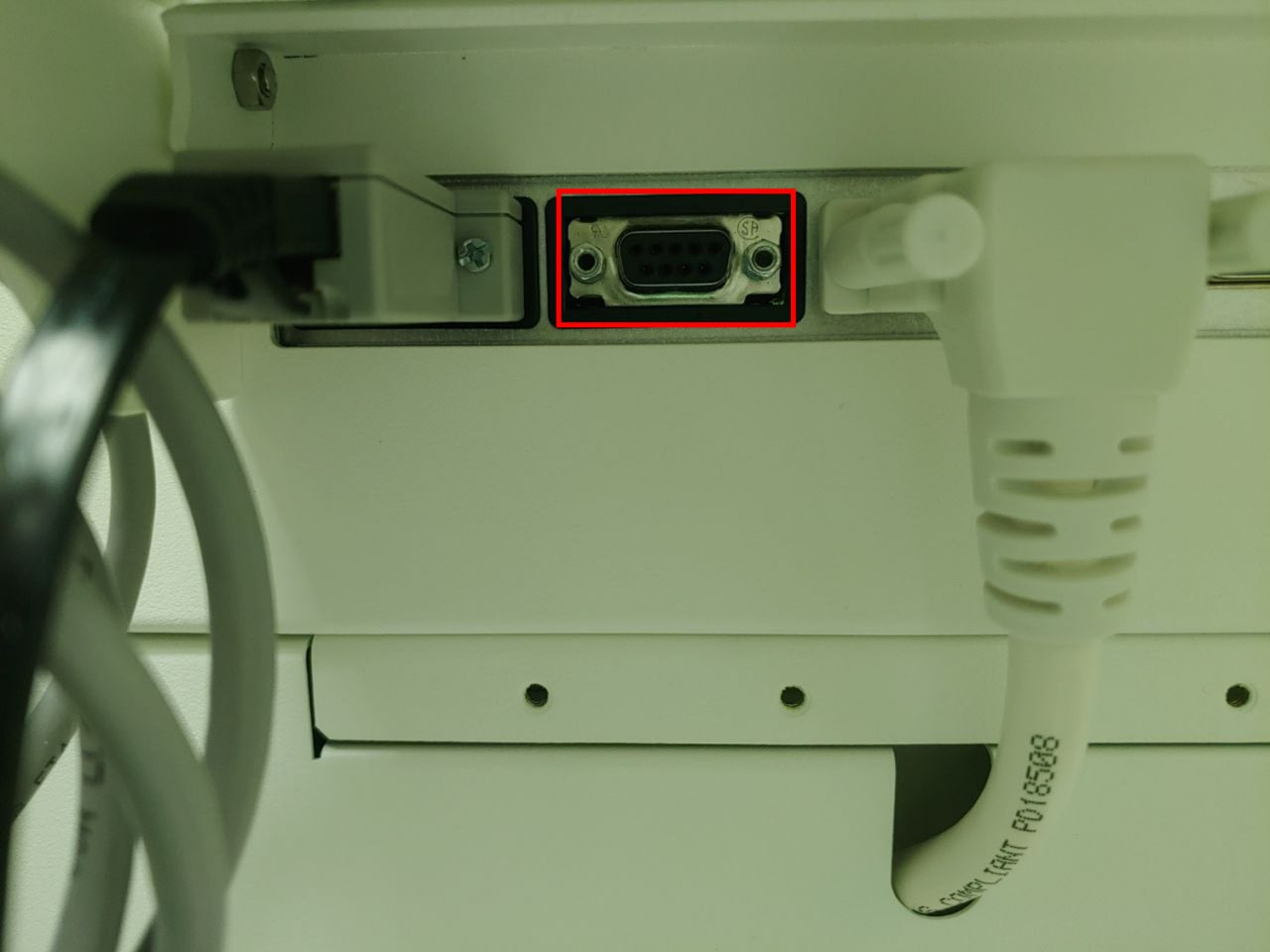 Rear panel — serial port