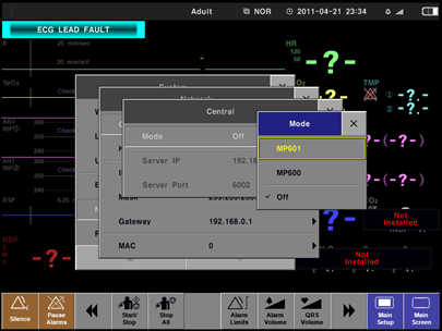 Central mode — MP601