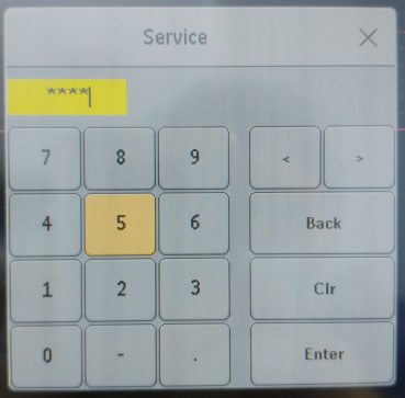 Main Setup → Operation Modes → Service